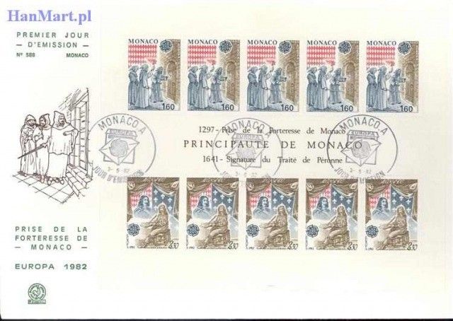 Znaczek Monako 1982 Mi bl 19 FDC