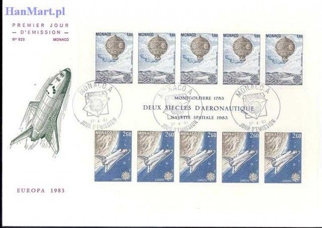 Znaczek Monako 1983 Mi bl 23 FDC