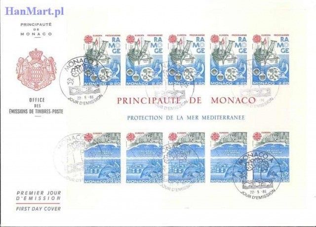 Znaczek Monako 1986 Mi bl 32 FDC