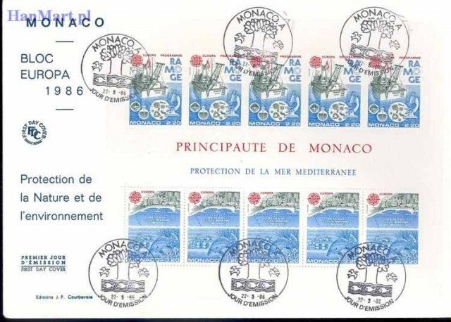 Znaczek Monako 1986 Mi bl 32 FDC