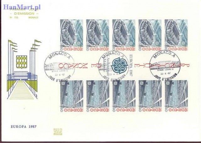 Znaczek Monako 1987 Mi bl 35 FDC