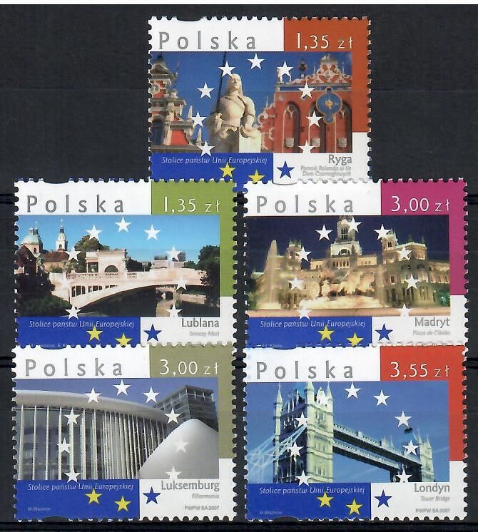 Znaczek Polska 2007 Mi 4334-4338 Fi 4184-4188 Czyste **