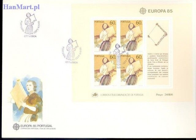 Znaczek Portugalia 1985 Mi bl 47 FDC