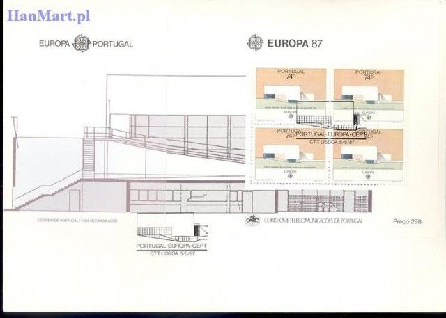 Znaczek Portugalia 1987 Mi bl 54 FDC