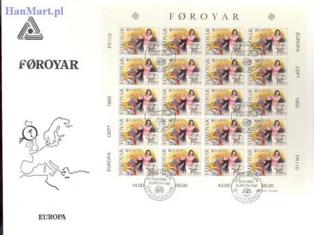 Znaczek Wyspy Owcze 1985 Mi 116-117 FDC