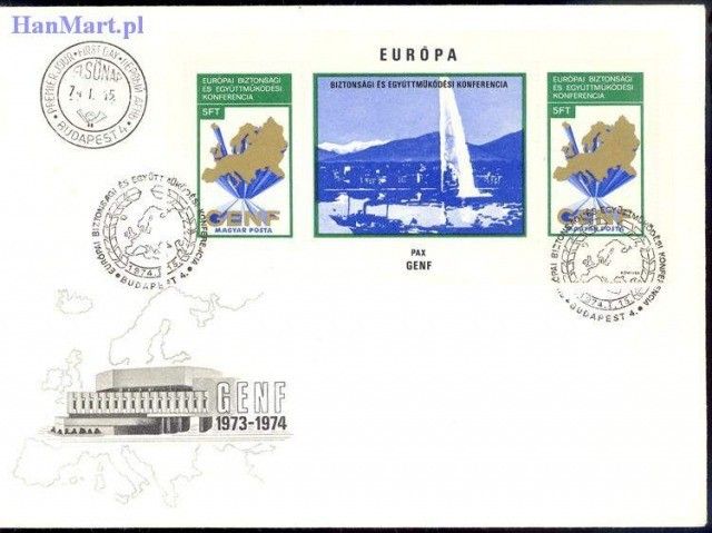 Znaczek Węgry 1974 Mi bl 103 FDC