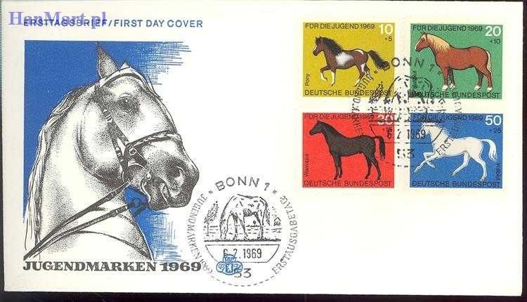 Znaczek Niemcy 1969 Mi 578-581 FDC