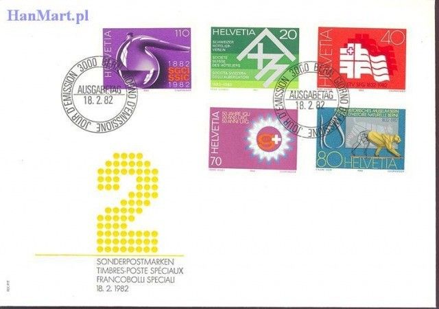 Znaczek Szwajcaria 1982 Mi 1216-1220 FDC