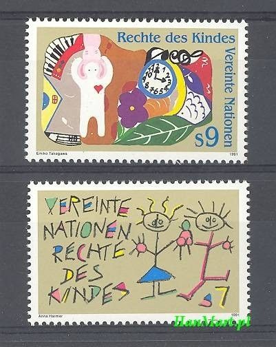 Znaczek Narody Zjednoczone Wiedeń 1991 Mi 117-118 Czyste **