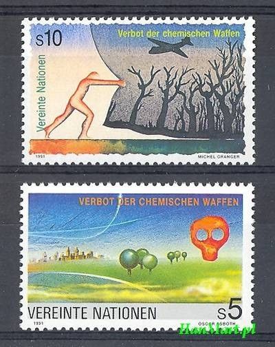 Znaczek Narody Zjednoczone Wiedeń 1991 Mi 119-120 Czyste **
