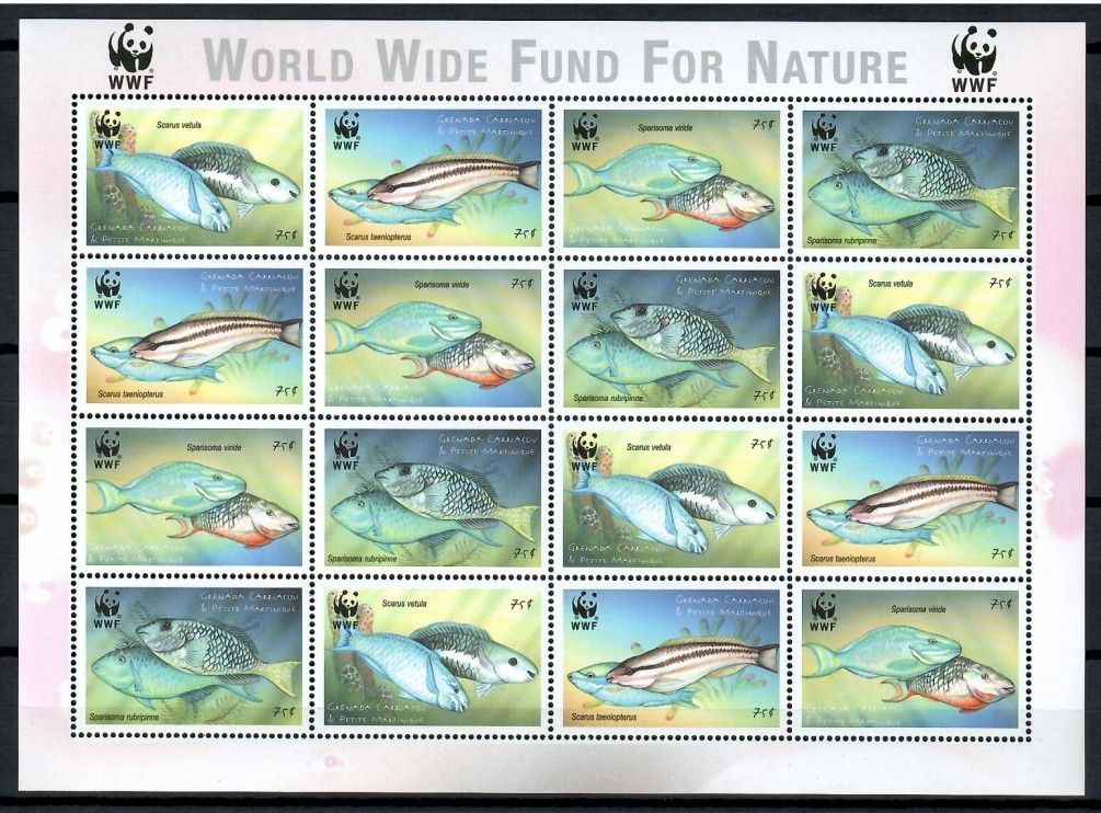 Znaczek Grenada / Carriacou i Petite Martinique 2001 Mi ark 3504-3507 Czyste **