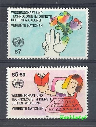 Znaczek Narody Zjednoczone Wiedeń 1992 Mi 135-136 Czyste **