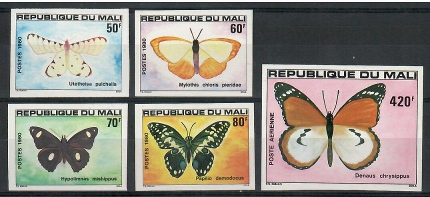 Znaczek Mali 1980 Mi 802-806B Czyste **