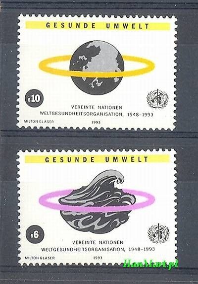 Znaczek Narody Zjednoczone Wiedeń 1993 Mi 147-148 Czyste **