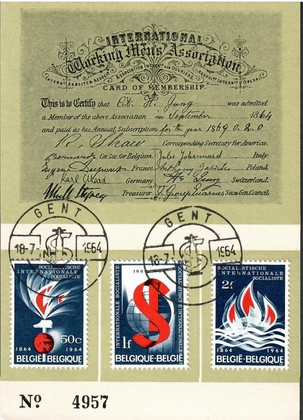 Znaczek Belgia 1964 Mi 1350-1352 Karta Max