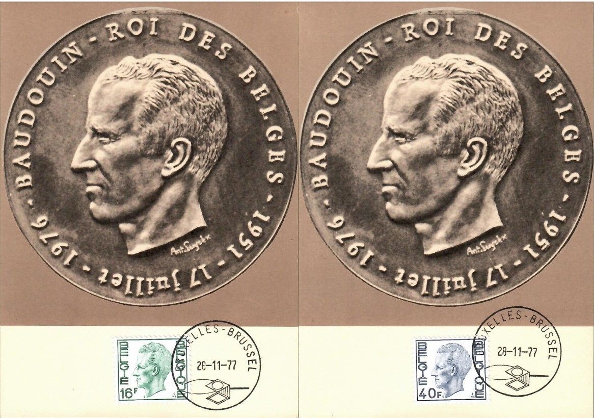 Znaczek Belgia 1977 Mi 1927-1928 Karta Max