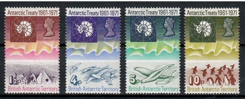 Znaczek Brytyjskie Terytorium Antarktyczne 1971 Mi 39-42 Czyste **