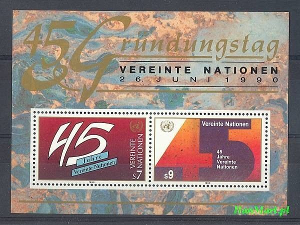 Znaczek Narody Zjednoczone Wiedeń 1990 Mi bl 5 Czyste **