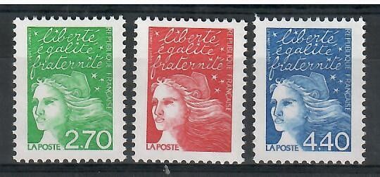Znaczek Francja 1997 Mi 3225-3227xIIA Czyste **