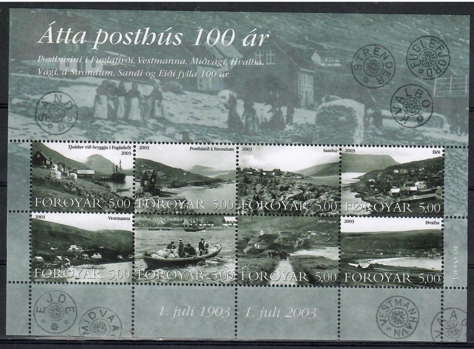 Znaczek Wyspy Owcze 2003 Mi ark 462-469 Czyste **