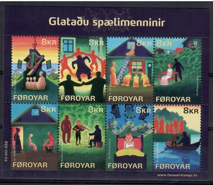 Znaczek Wyspy Owcze 2009 Mi ark 659-666 Czyste **