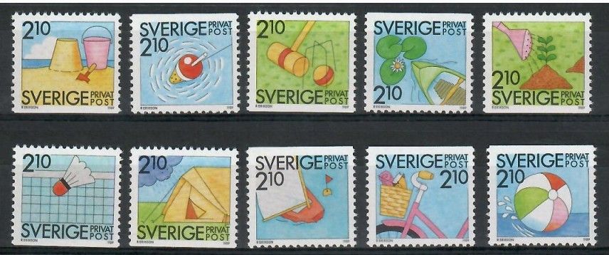 Znaczek Szwecja 1989 Mi 1539-1548 Czyste **