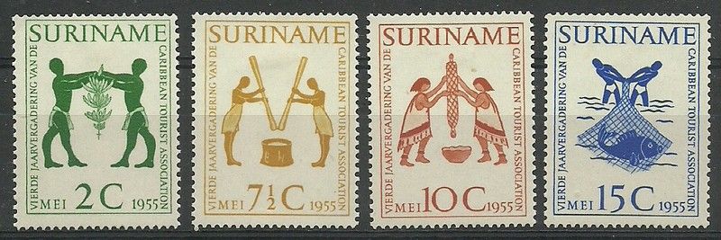 Znaczek Surinam 1955 Mi 354-357 Z podlepką *