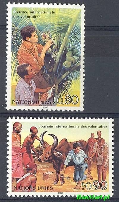 Znaczek Narody Zjednoczone Genewa 1988 Mi 167-168 Czyste **