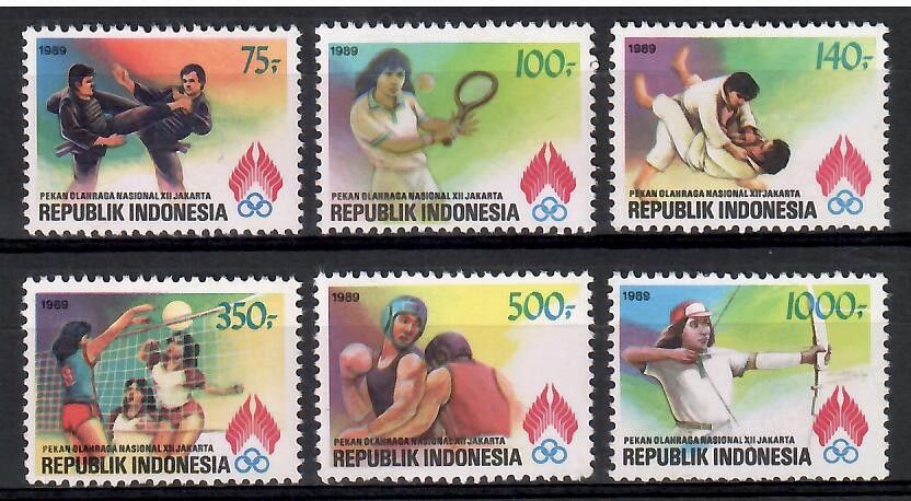 Znaczek Indonezja 1989 Mi 1313-1318 Czyste **