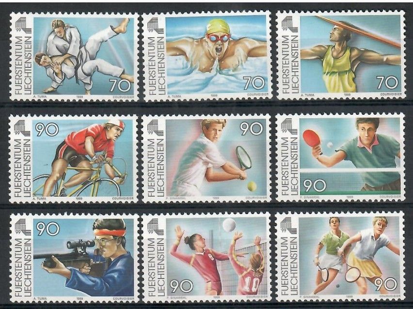 Znaczek Liechtenstein 1999 Mi 1203-1211 Czyste **