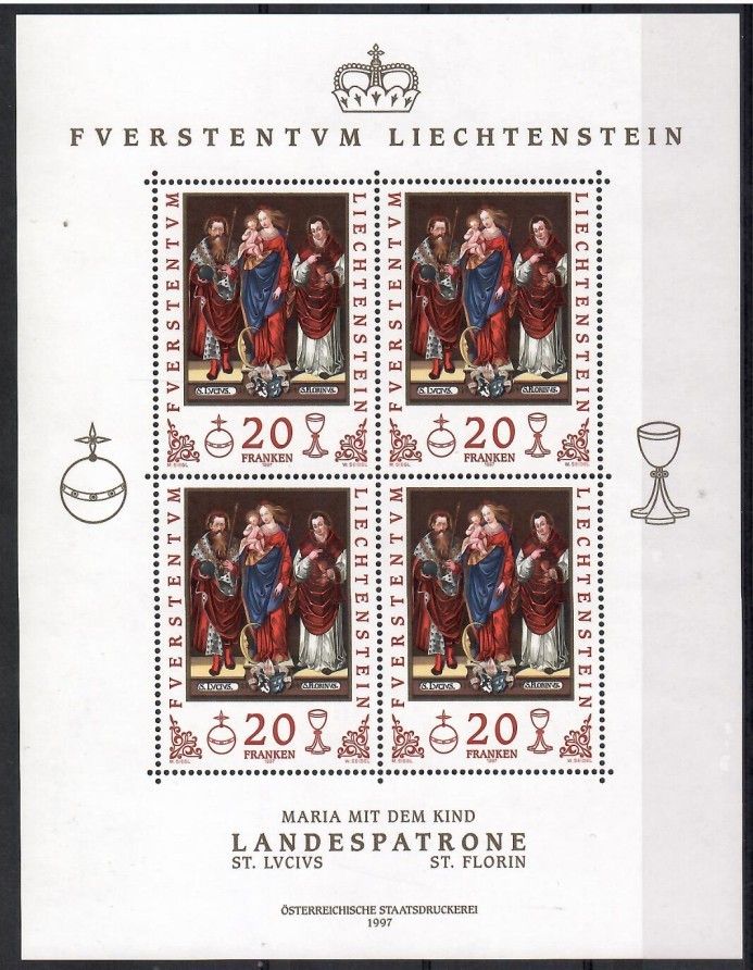 Znaczek Liechtenstein 1997 Mi ark 1151 Czyste **