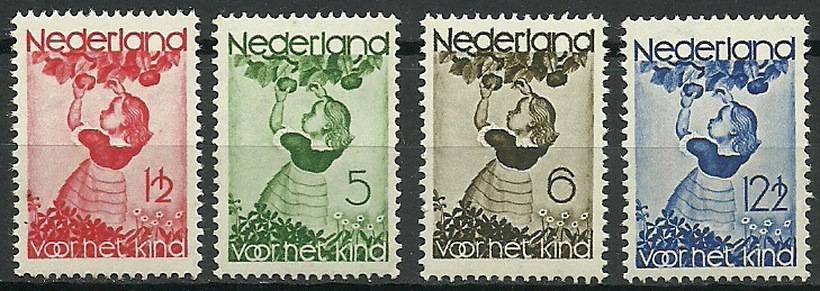 Znaczek Holandia 1935 Mi 287-290 Z podlepką *