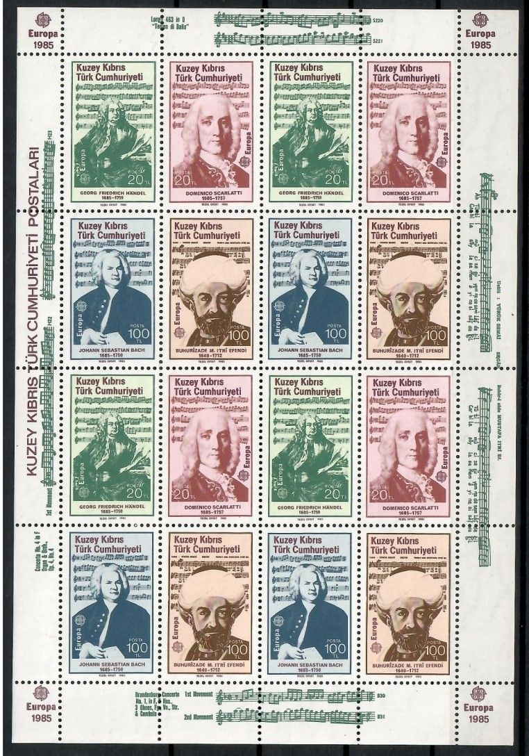 Znaczek Cypr Północny 1985 Mi ark 166-169 Czyste **