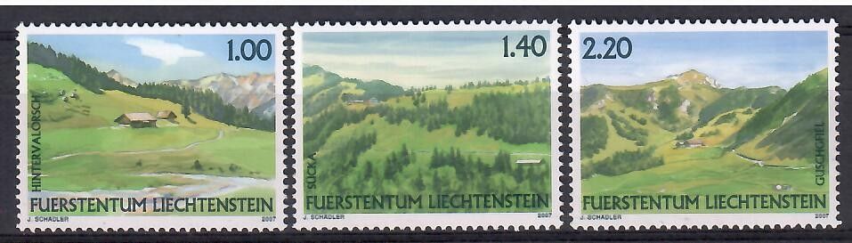 Znaczek Liechtenstein 2007 Mi 1451-1453 Czyste **