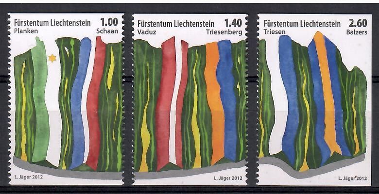 Znaczek Liechtenstein 2012 Mi 1625-1627 Czyste **