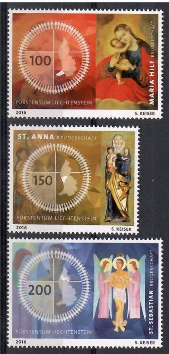 Znaczek Liechtenstein 2016 Mi 1820-1822 Czyste **