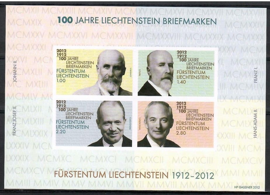 Znaczek Liechtenstein 2012 Mi bl 21 Czyste **