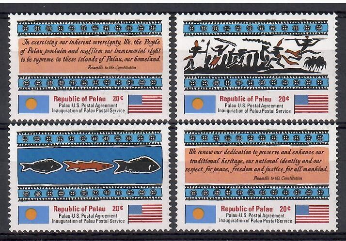 Znaczek Palau 1983 Mi 1-4 Czyste **