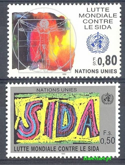 Znaczek Narody Zjednoczone Genewa 1990 Mi 184-185 Czyste **