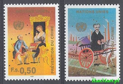 Znaczek Narody Zjednoczone Genewa 1990 Mi 190-191 Czyste **