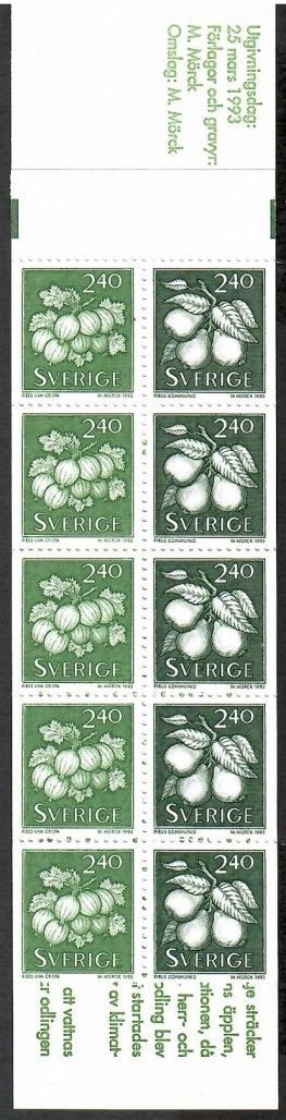 Znaczek Szwecja 1993 Mi mh 180 Czyste **