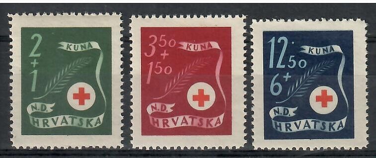 Znaczek Chorwacja 1944 Mi 167-169 Czyste **