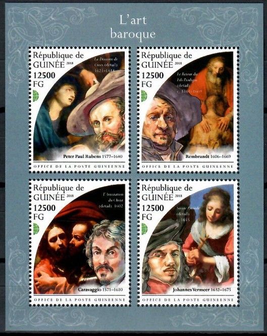 Znaczek Gwinea 2018 Mi ark 13441-13444 Czyste **