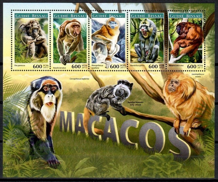 Znaczek Gwinea Bissau 2017 Mi ark 9194-9198 Czyste **