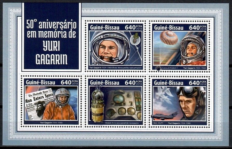 Znaczek Gwinea Bissau 2018 Mi ark 9762-9766 Czyste **