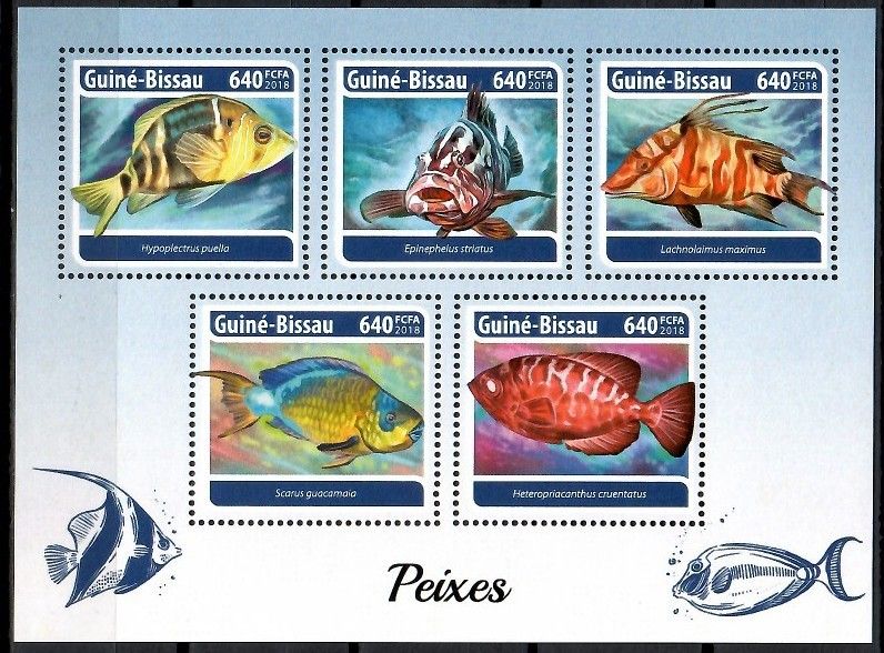 Znaczek Gwinea Bissau 2018 Mi ark 9810-9814 Czyste **