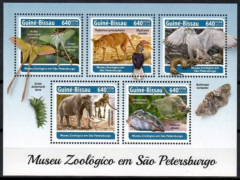 Znaczek Gwinea Bissau 2018 Mi ark 9852-9856 Czyste **