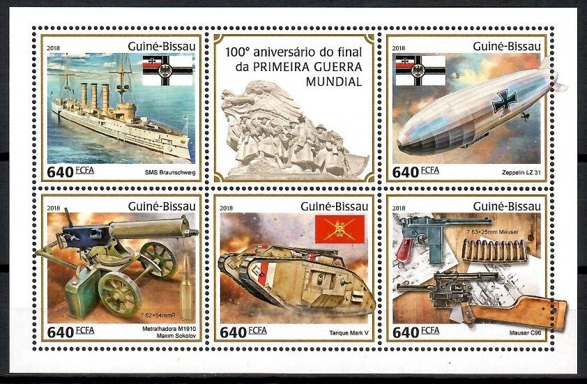 Znaczek Gwinea Bissau 2018 Mi ark 9858-9862 Czyste **
