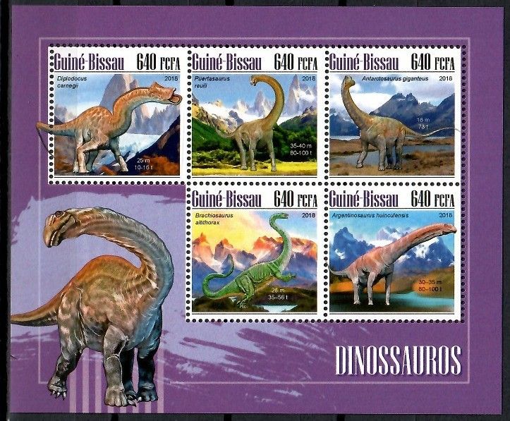 Znaczek Gwinea Bissau 2018 Mi ark 10179-10183 Czyste **