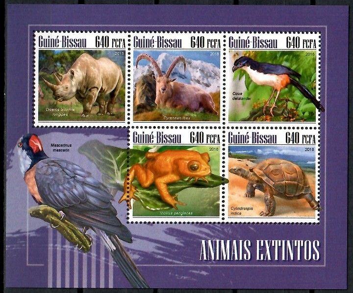 Znaczek Gwinea Bissau 2018 Mi ark 10185-10189 Czyste **